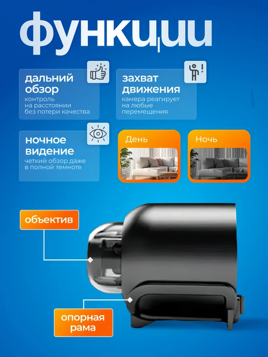 Мини камера, Wi-Fi камера, камера работает даже без Wi-Fi 