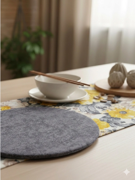Раннер 177×40см и подтарелники 31см из Турецкой ткани Duck, подарочная скатерть, дастурхон