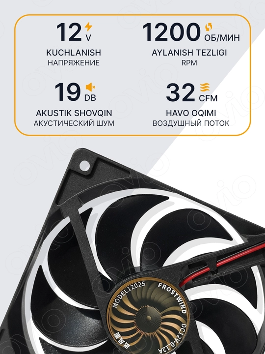 Вентилятор для блока питания компьютера, кулер для БП, 120x120, 2.5Pin, без подсветки