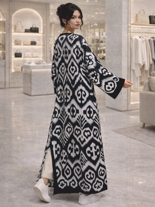 Ayollar uchun abaya, xalat, 2 tasi 1 da, lyon, milliy uslub, oversayz