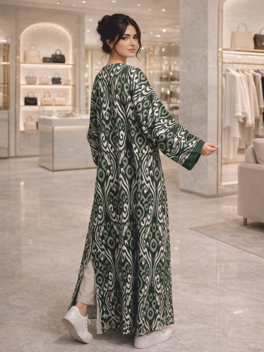 Ayollar uchun abaya, xalat, 2 tasi 1 da, lyon, milliy uslub, oversayz
