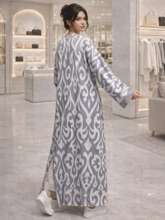 Ayollar uchun abaya, xalat, 2 tasi 1 da, lyon, milliy uslub, oversayz