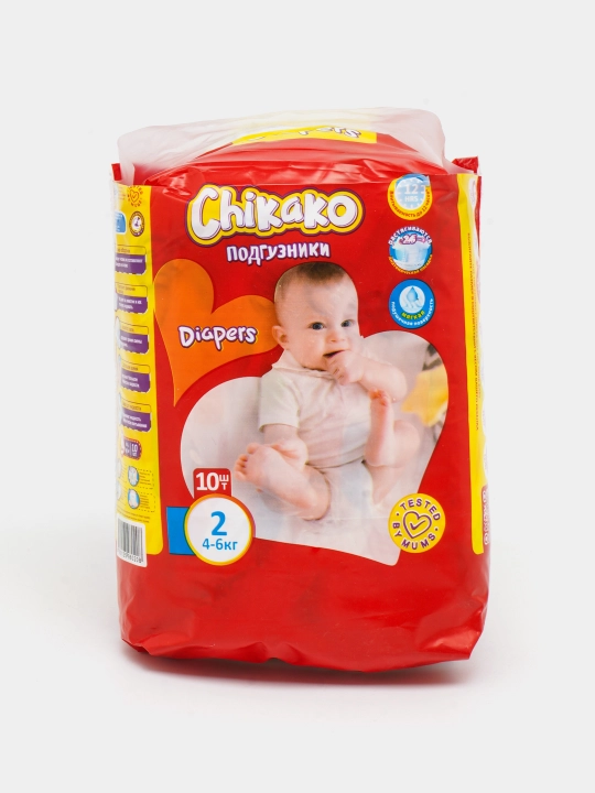 Chaqaloqlar uchun Chikako yopishqoq tagliklari, o‘lchami 0-2, 2-6 kg,10 dona,Tug‘ruqxonaga