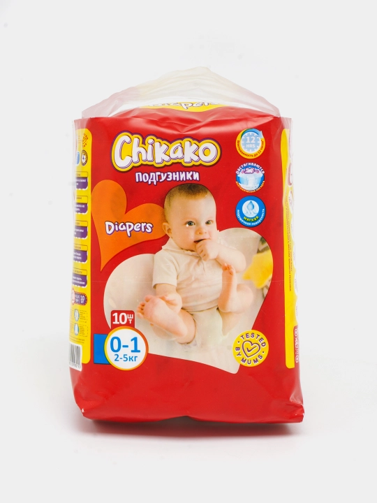 Chaqaloqlar uchun Chikako yopishqoq tagliklari, o‘lchami 0-2, 2-6 kg,10 dona,Tug‘ruqxonaga
