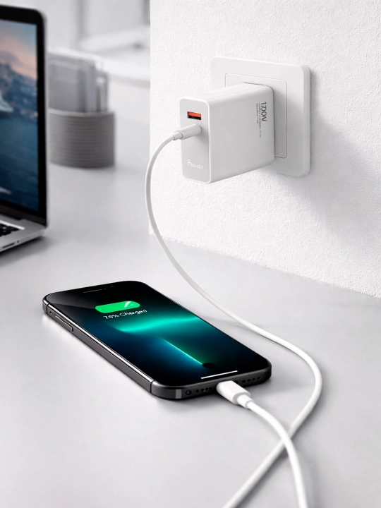 120W USB-C Power tezkor zaryad adapteri iPhone va smartfonlar uchun himoya tizim bilan