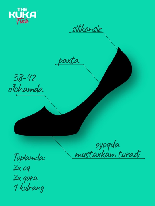 Piyatki paypoqlar ayollar va erkaklar uchun, kalta naski