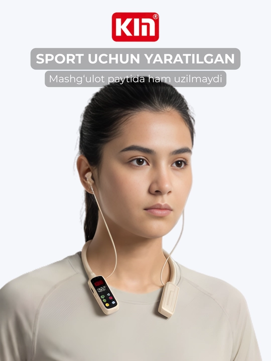 Bo'yinli simsiz quloqchin KIN KL101 ENC mikrofon TF karta 1100 mAh batareya