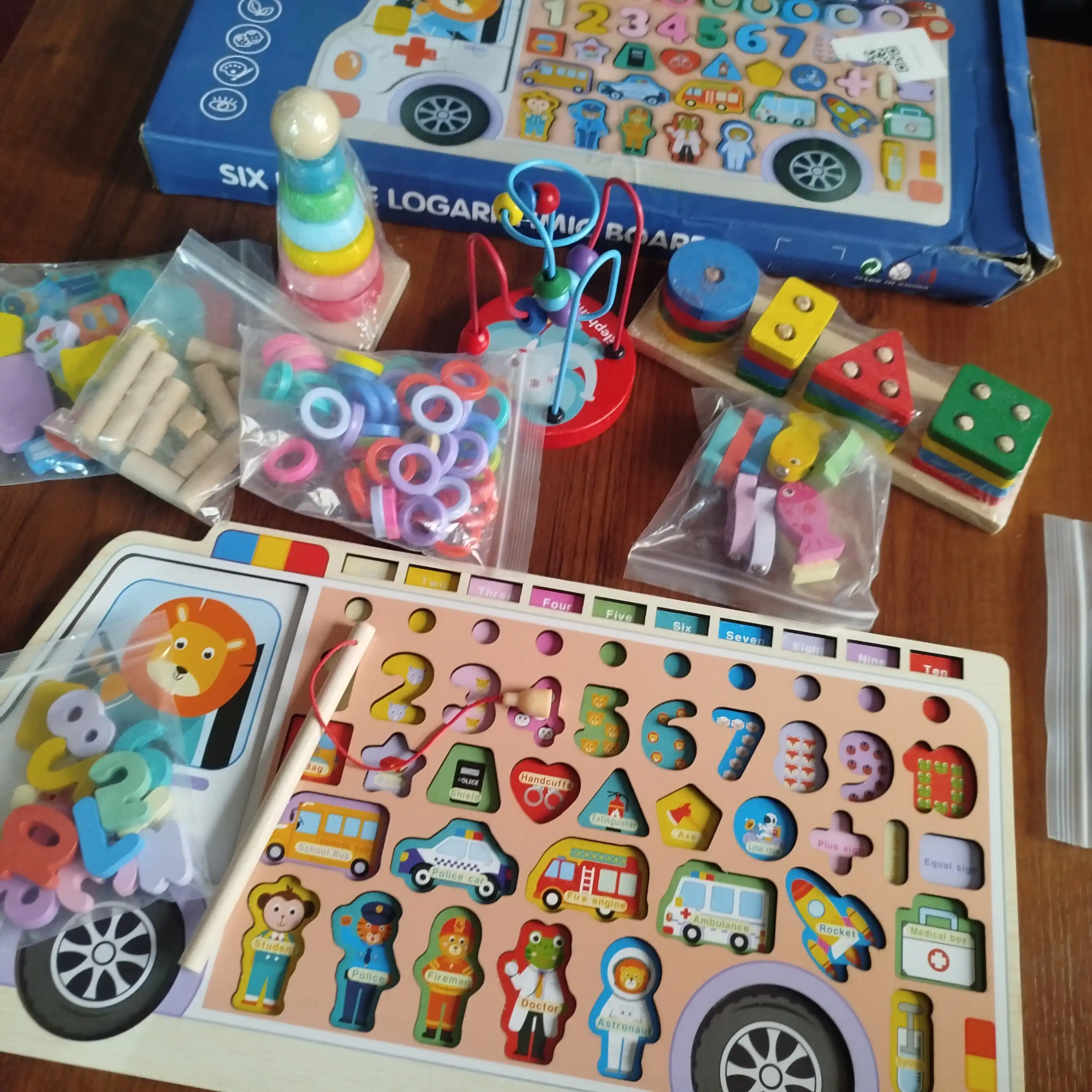 Деревянные развивающие игрушки, игрушки для детей, сортер, пазл, пирамида, монтессори