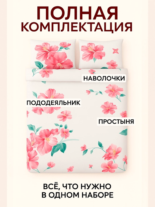 Ikki kishilik choyshab to‘plami, choyshab, yostiq jildi, Rania eko-bambuk ko‘rpa jildlari