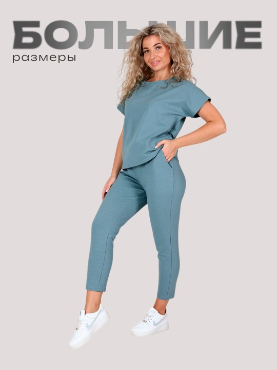 Ayollar ikki qismli sport va uy kiyimi to‘plami, MODALINA, 95% paxta, 44-56 o‘lchamlar