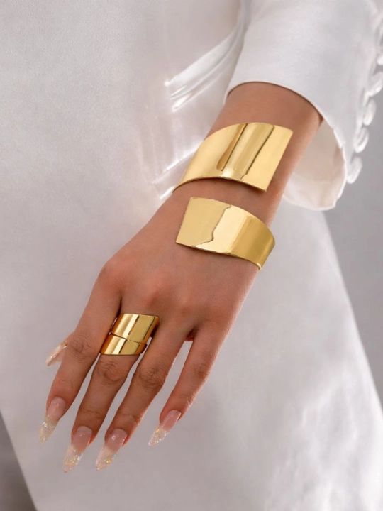 Golden Wave seti - bilaguzuk va uzuk - 