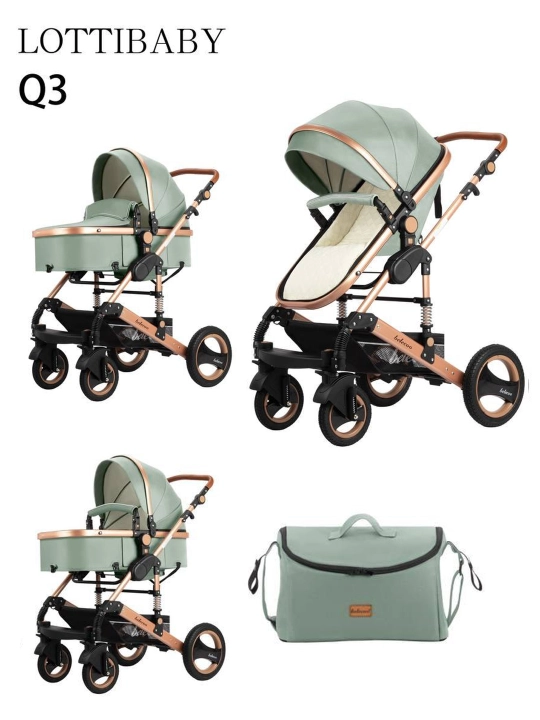 Универсальная коляска, 3 в 1, Lottibaby: прогулочный блок, 0-3 года - 