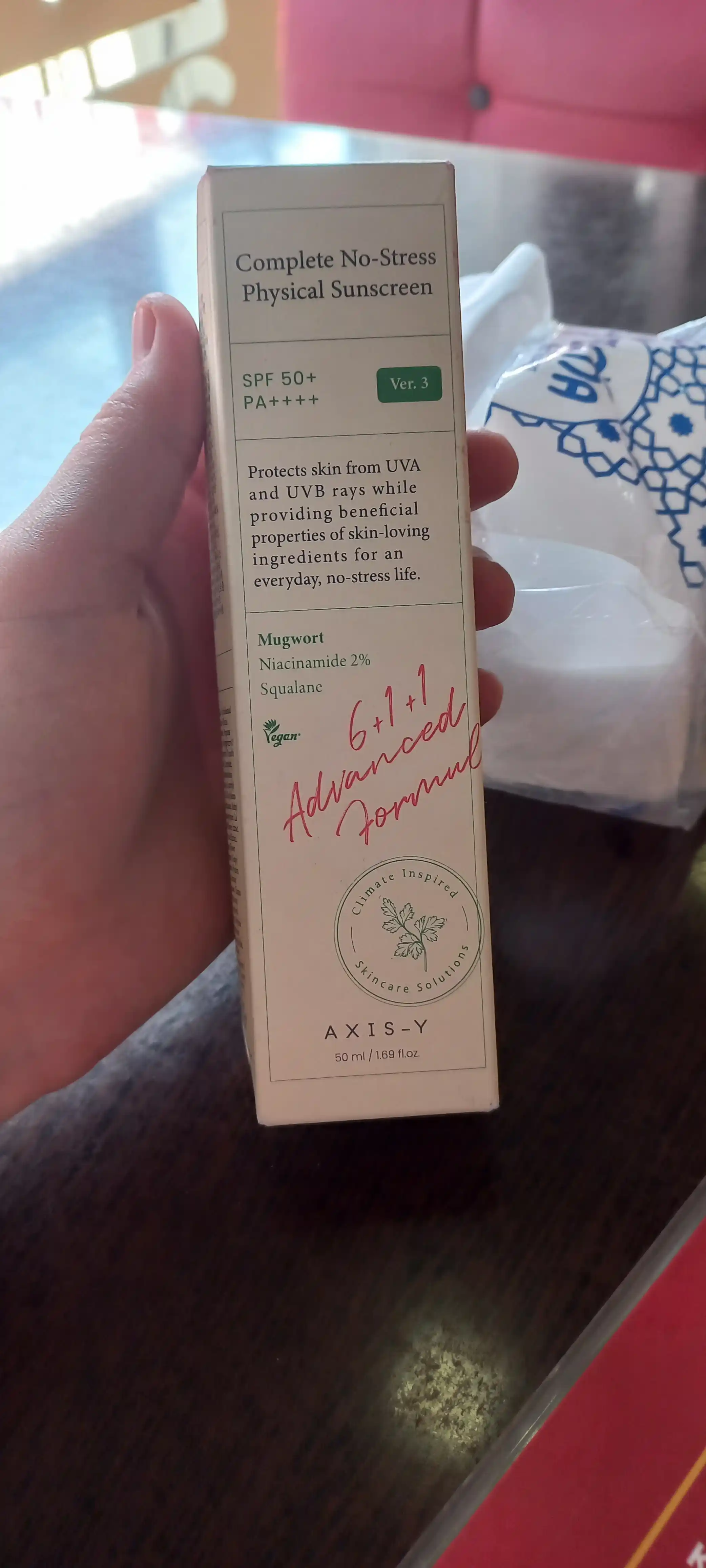 AXIS-Y Physical Sunscreen V. 3 SPF50+ PA++++ quyoshdan himoya kremi, 50 ml