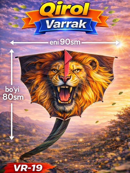 Rangli  varrak – bolalar uchun havo iloni, oson uchadigan, mustahkam karkasli