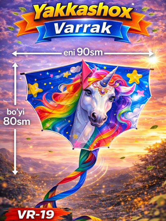 Rangli  varrak – bolalar uchun havo iloni, oson uchadigan, mustahkam karkasli