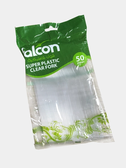Bir martalik vilkalar, plastik, shaffof, 50 dona, 16,5 sm