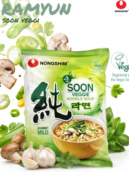 Лапша быстрого приготовления Nongshim Soon Veggie Рамен, 112 г - 