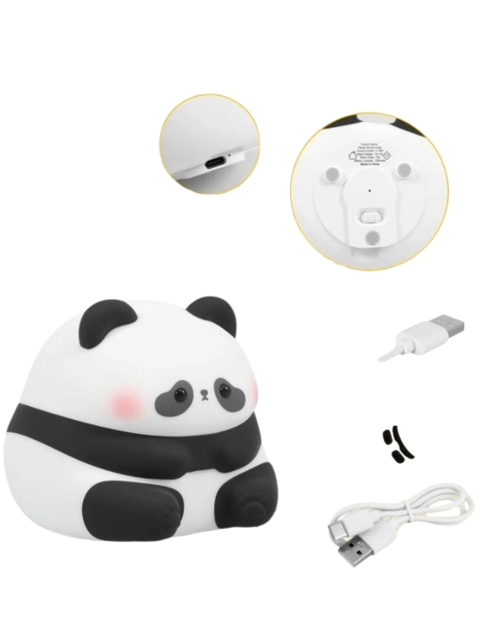 Chiroq tungi panda LED lampa bolalar uchun, sensorli svetilnik, 3 rejimli yoritish