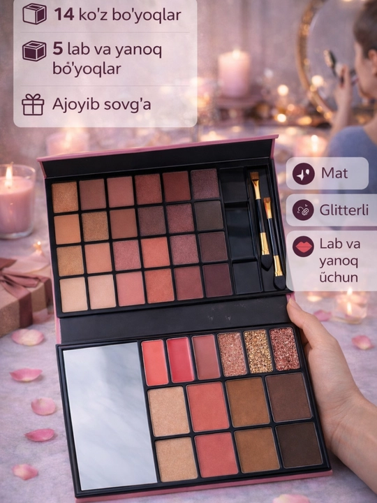 5 in 1 ANYLADY rumyana, xaylayter va lab bo‘yog‘i - 