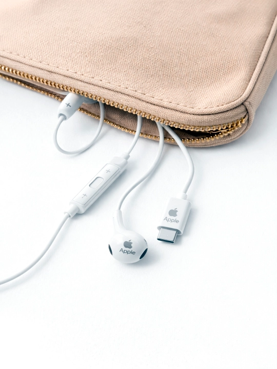 Наушники FSUDZ USB Type-C, стерео звук, с микрофоном, белые