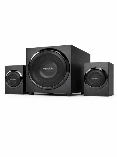 Колонка Microlab M-110 2.1 (10W), акустическая система с сабвуфером, для ПК и ТВ, AUX - 