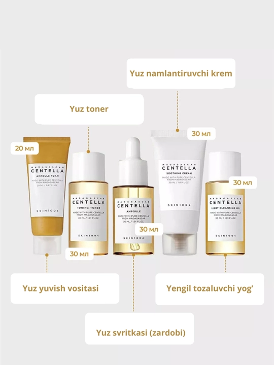 Набор для ухода за кожей Skin 1004 Madagascar Centella Travel Kit, мини сет