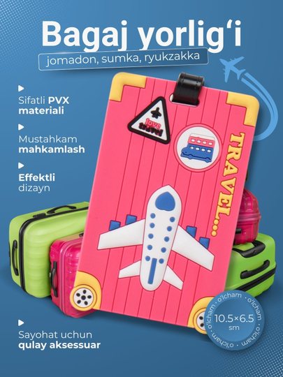 Chamadon, sumka, ryukzak uchun bagaj yorlig'i