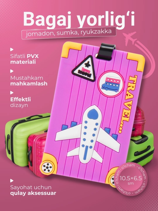 Chamadon, sumka, ryukzak uchun bagaj yorlig'i
