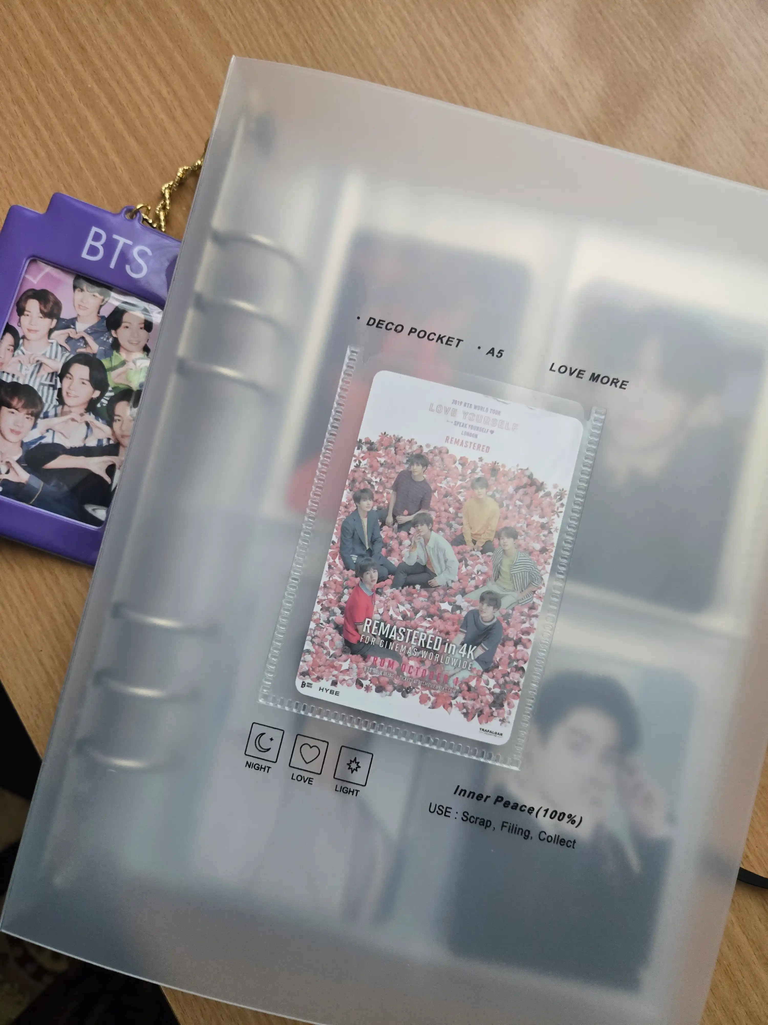 Binder - A5 K-pop kartalari uchun albom, shaffof 10 ta fayl