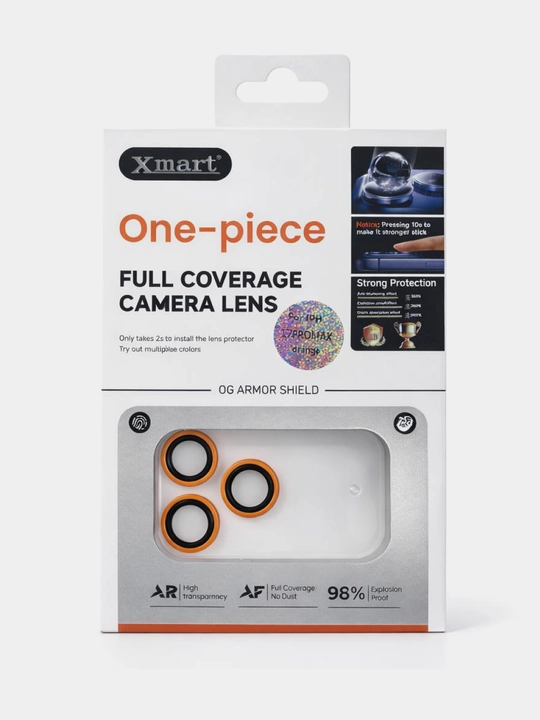 IPhone kamera uchun himoya oynasi 17 Pro/Pro Max. Xmart One-Piece kamera himoyasi