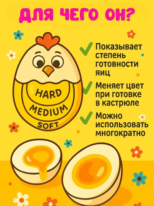 Таймер-индикатор для варки яиц Кур-Гриль, определитель степени готовности яиц