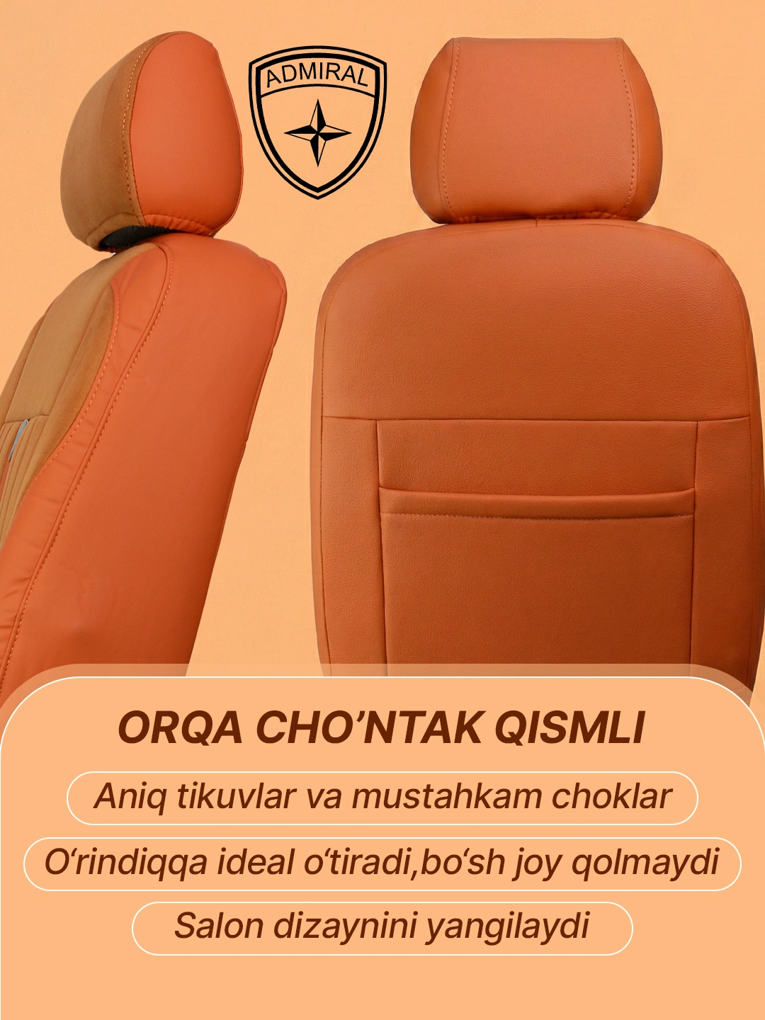 Avtomobil uchun g'ilof ADMIRAL GT - Cobalt, Lacetti, Spark, Nexia 2, Nexia 3, Matiz, Damas
