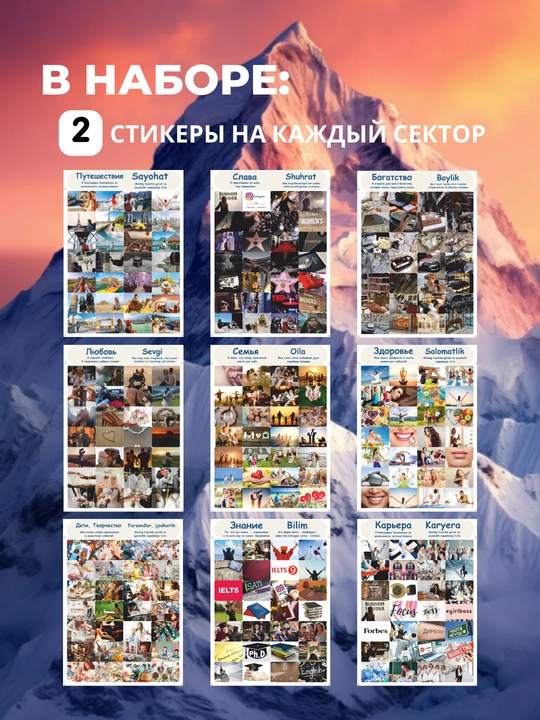 Orzular xaritasi - maqsadlar va muvaffaqiyatni vizualizatsiya qilish uchun sovg‘a to‘plami