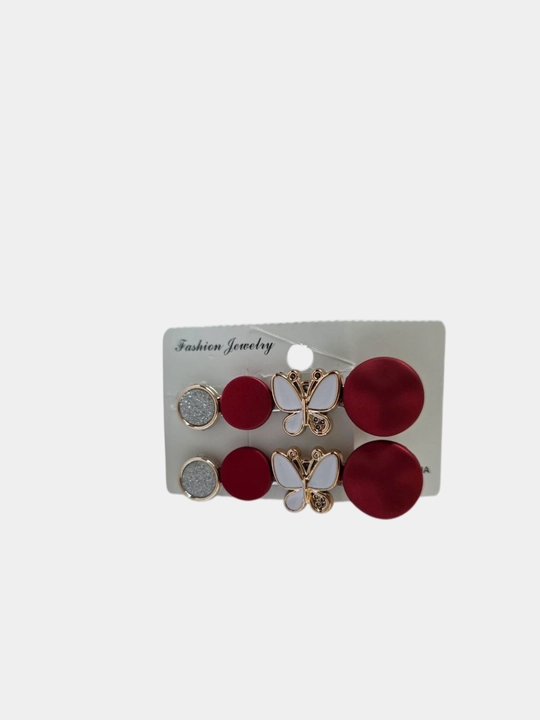 Soch uchun zakolka to‘plami 2 dona, qizil rang, bezakli, Fashion Jewelry