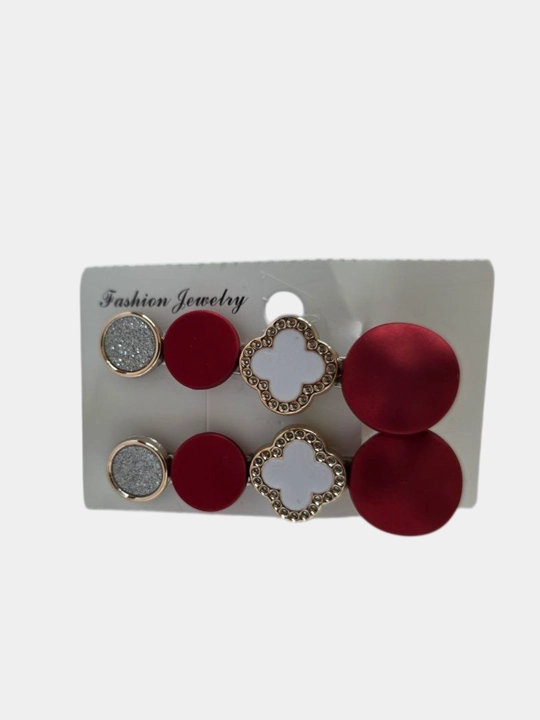 Набор заколок для волос 2шт, красные, декоративные, Fashion Jewelry