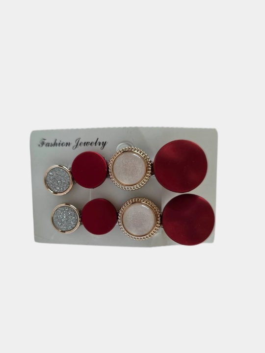 Soch uchun zakolka to‘plami 2 dona, qizil rang, bezakli, Fashion Jewelry