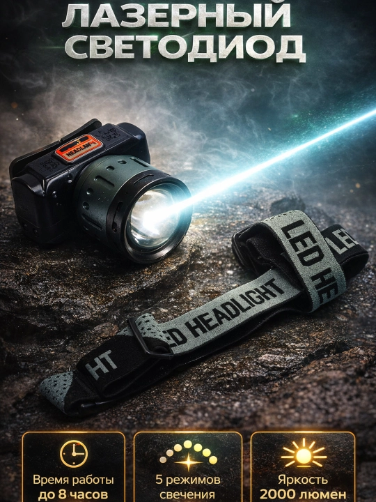 KM130 LaserLED Luminos — мощный налобный фонарь - 