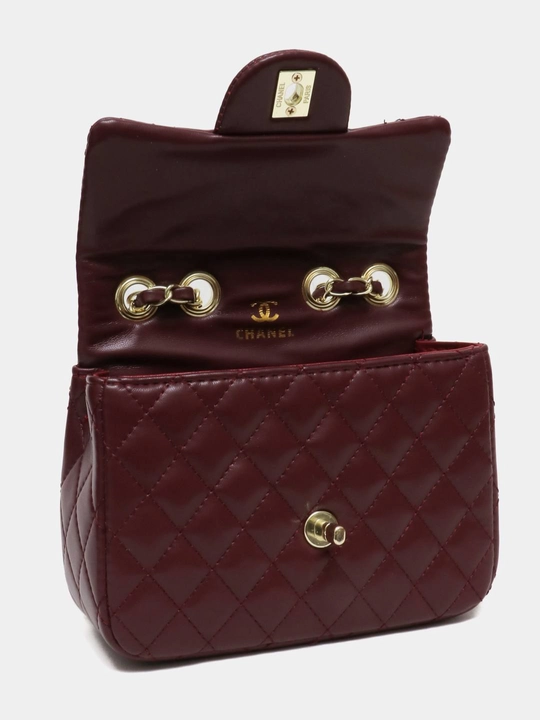 Klassik ayollar sumkasi, ustki qopqoqli flap bag, zanjir tasmali