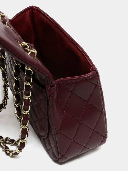 Klassik ayollar sumkasi, ustki qopqoqli flap bag, zanjir tasmali