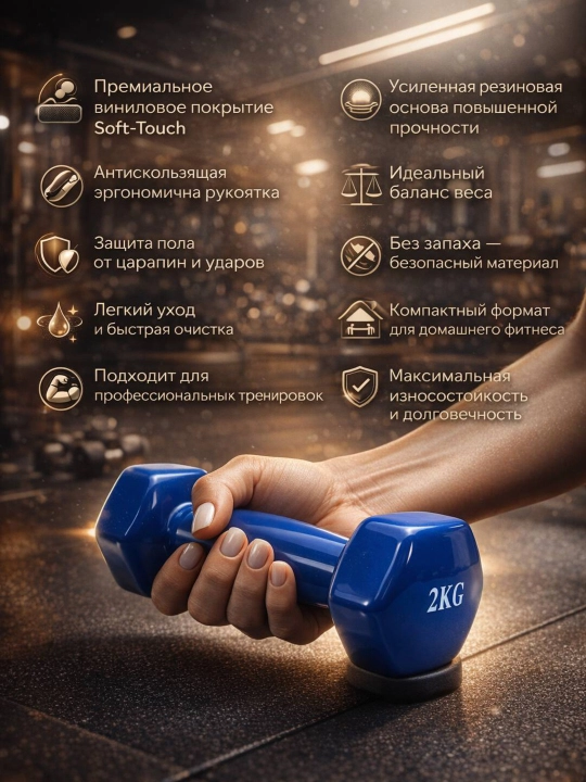 Виниловые гантели, для домашних занятий спортом и фитнесом, поштучно, разных цветов
