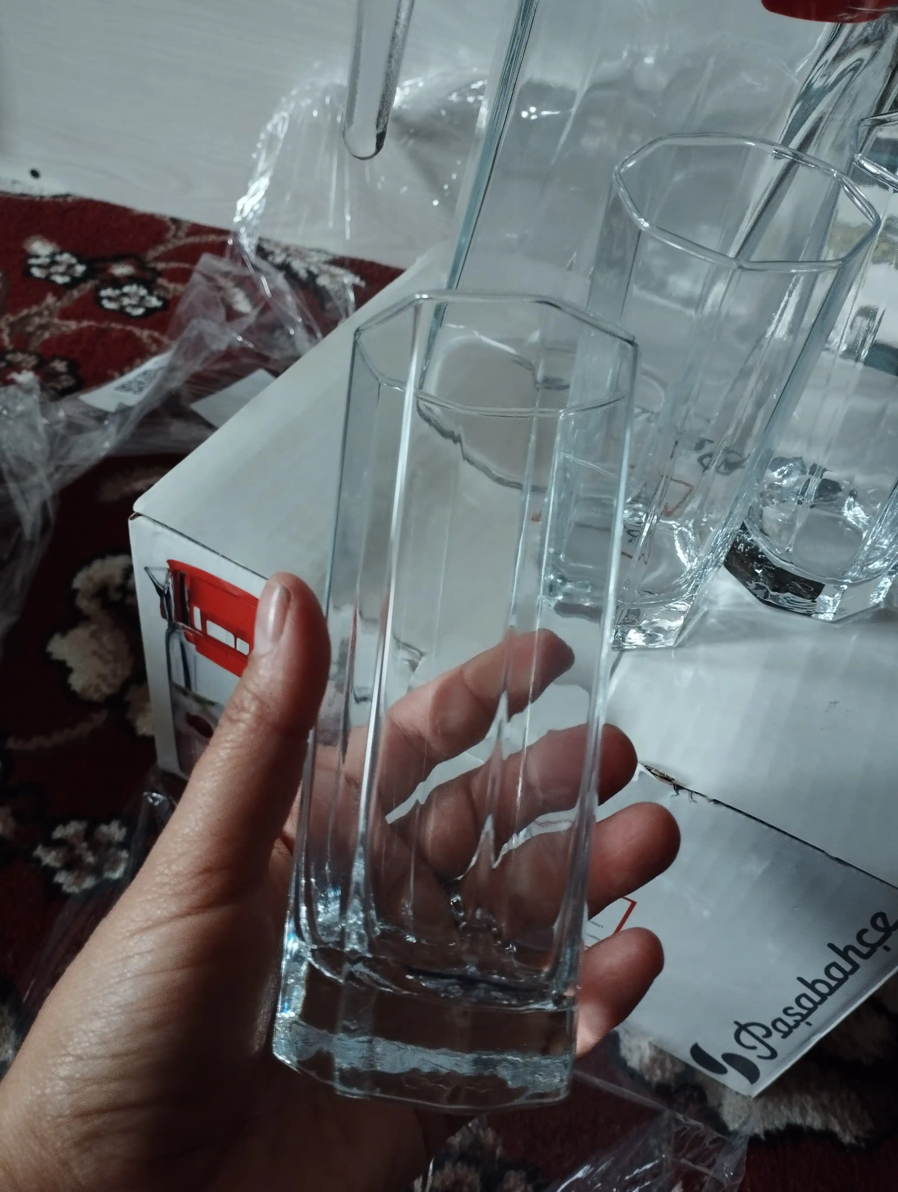 Shisha to‘plam Pasabahce Kosem: ko‘za 1,3 l + stakanlar 260 ml, 6 dona
