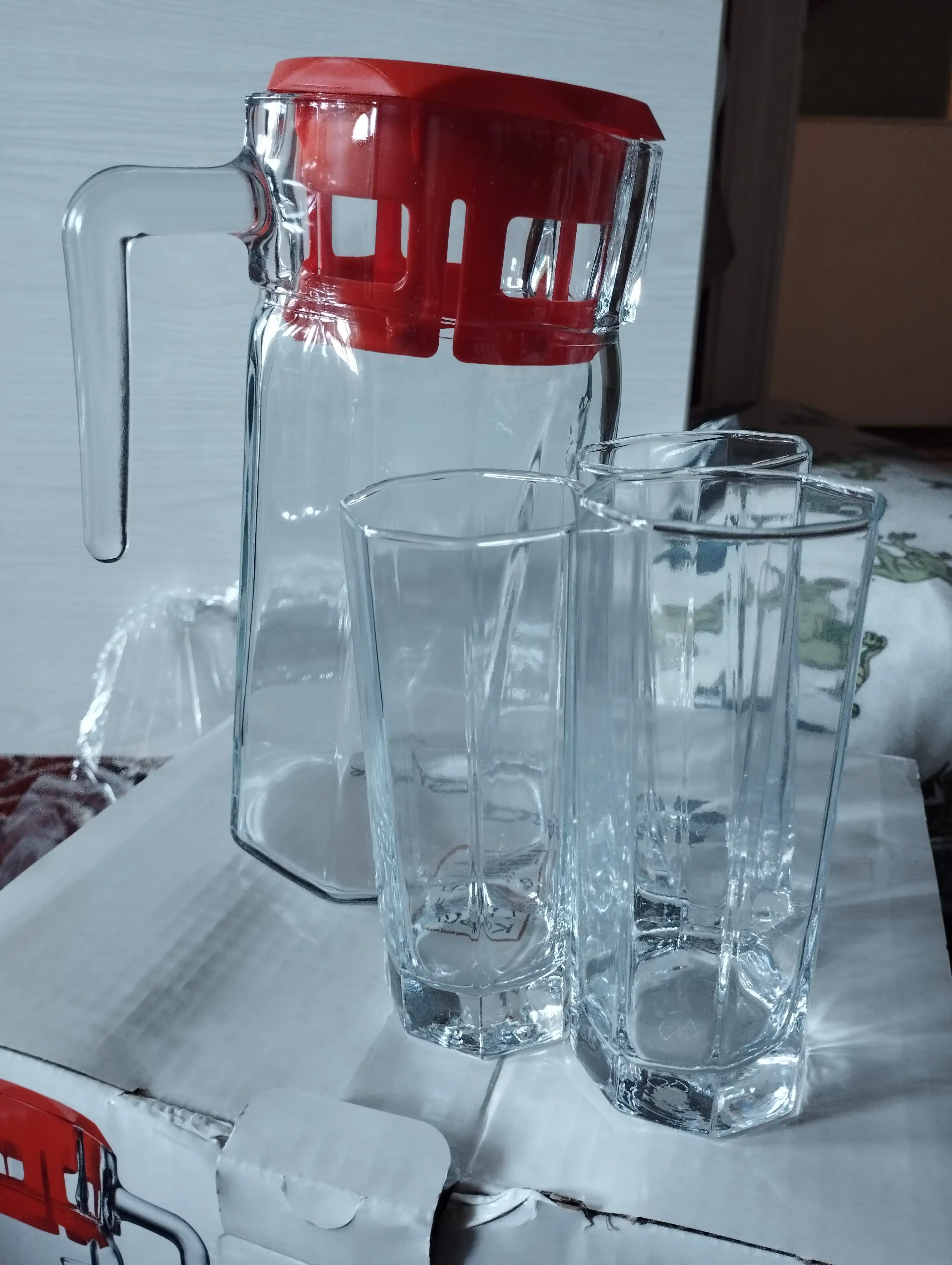 Shisha to‘plam Pasabahce Kosem: ko‘za 1,3 l + stakanlar 260 ml, 6 dona