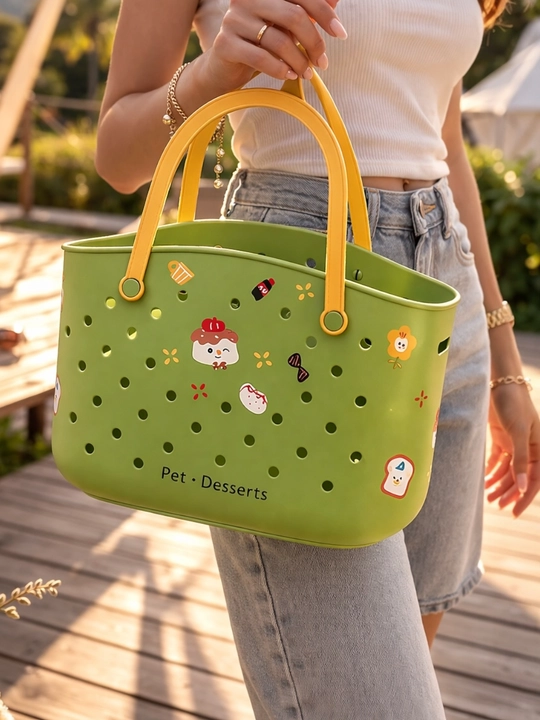Tutqichli va stikerli plastik  savati 31×17×28 sm uy va sayohat uchun universal savat