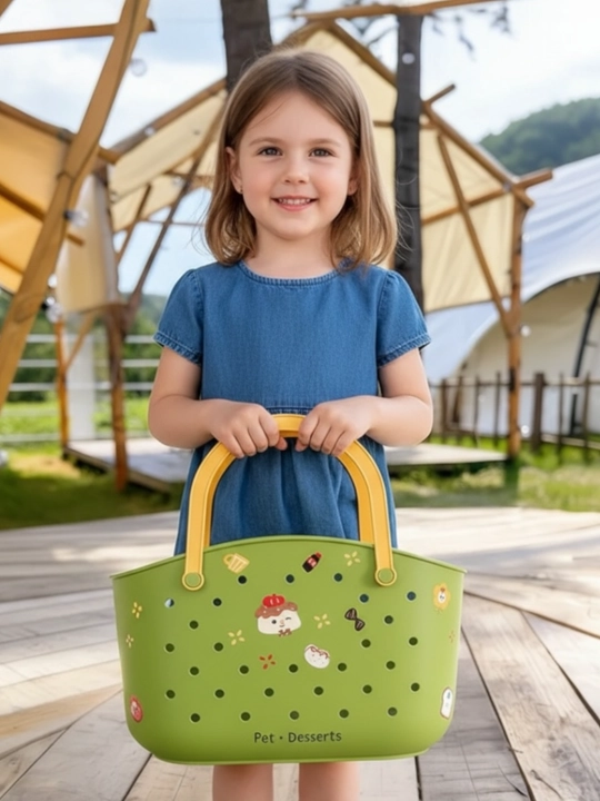 Tutqichli va stikerli plastik  savati 31×17×28 sm uy va sayohat uchun universal savat