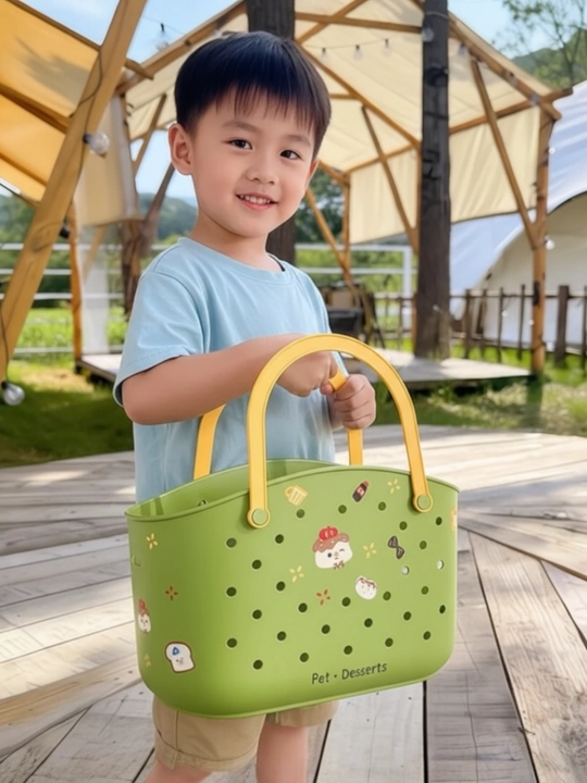 Tutqichli va stikerli plastik  savati 31×17×28 sm uy va sayohat uchun universal savat
