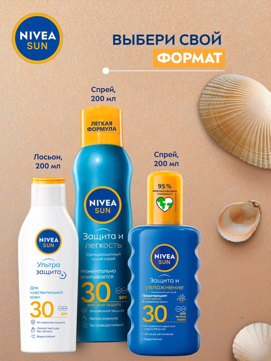 Лосьон для тела Nivea, солнцезащитный Золотой загар, SPF 6, 200 мл