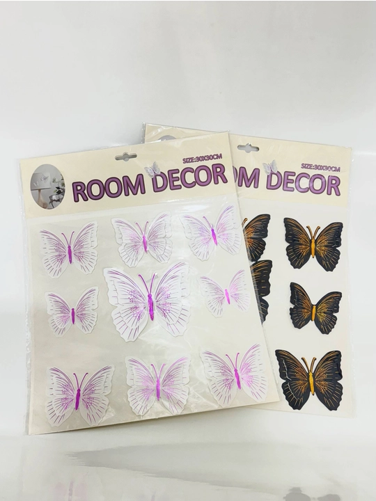 Interyer 3D/5D Kapalak stiker uy dekor hajmli yaltiroq