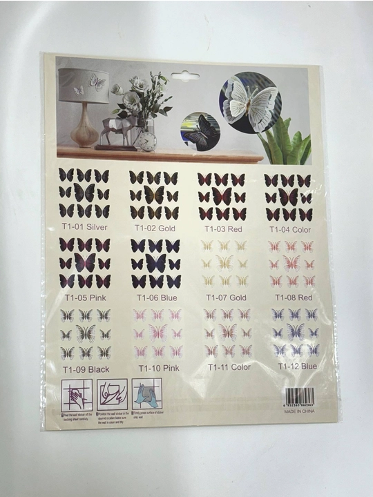 Interyer 3D/5D Kapalak stiker uy dekor hajmli yaltiroq