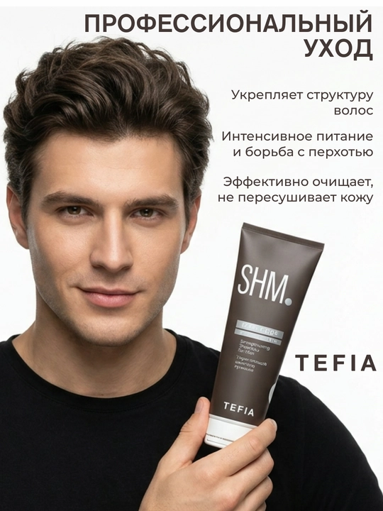 Шампунь против выпадения волос мужской TEFIA MAN CODE, 250/1000мл, укрепляющий, увлажняет