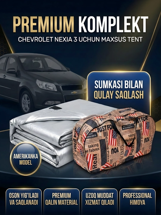 Amerikacha avtotent 2 qatlamli himoya, quyosh va yomg‘irdan himoya, barcha mavsumlar uchun